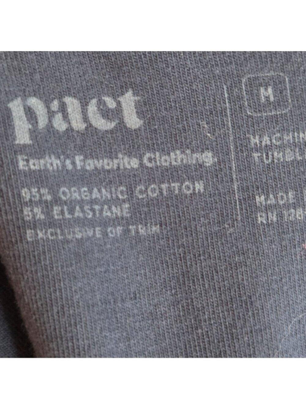 Pact Women’s Organic Cotton Wireless Crossover Bra Navy Size M - Picture 6 of 7